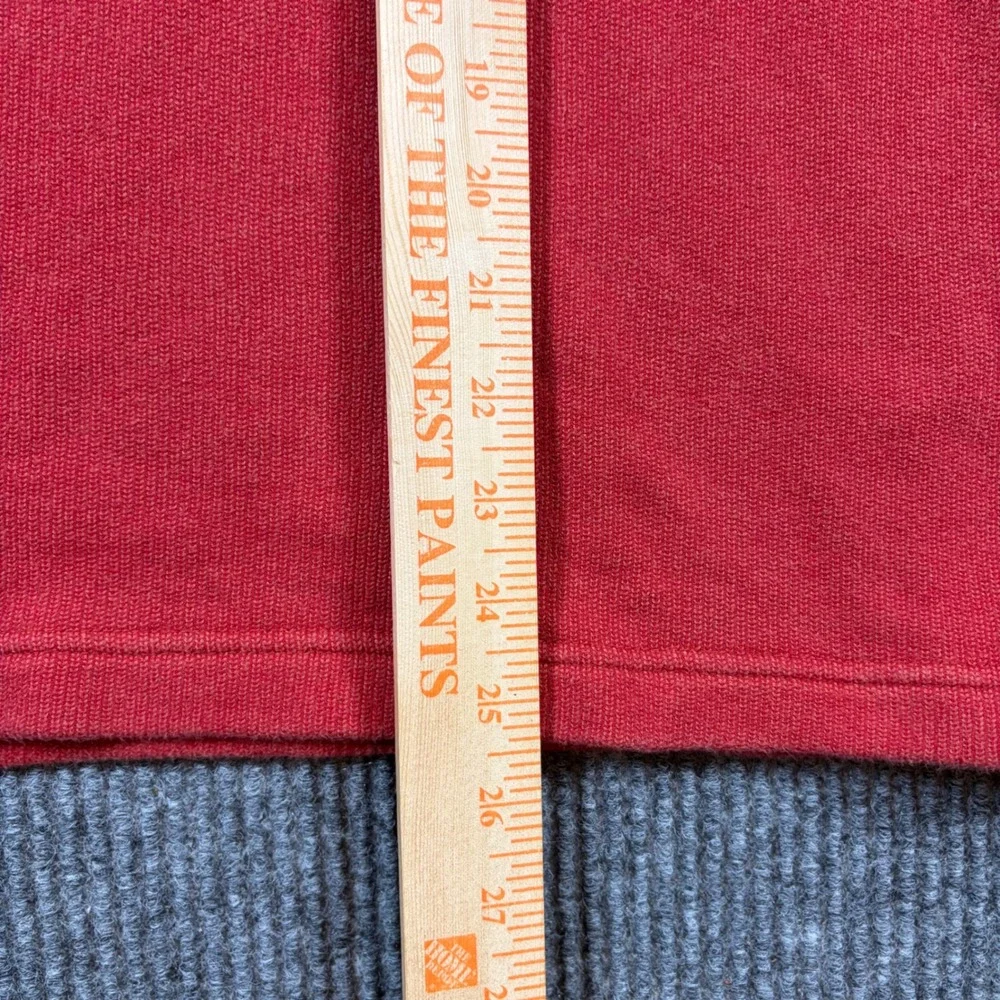 Banana Republic Pullover Men's L Red Quarter Zip Sweater Ribbed Knit Cotton‎